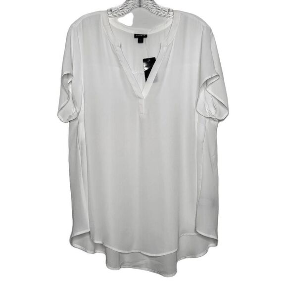 Torrid White Georgette Short Sleeves Blouse Size Large - Picture 3 of 10